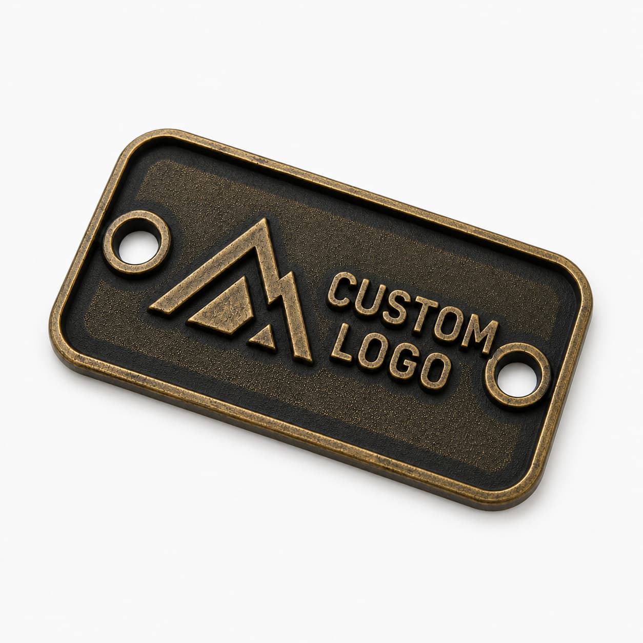 Custom zinc alloy metal logo plates for bags garments shoes and leather goods